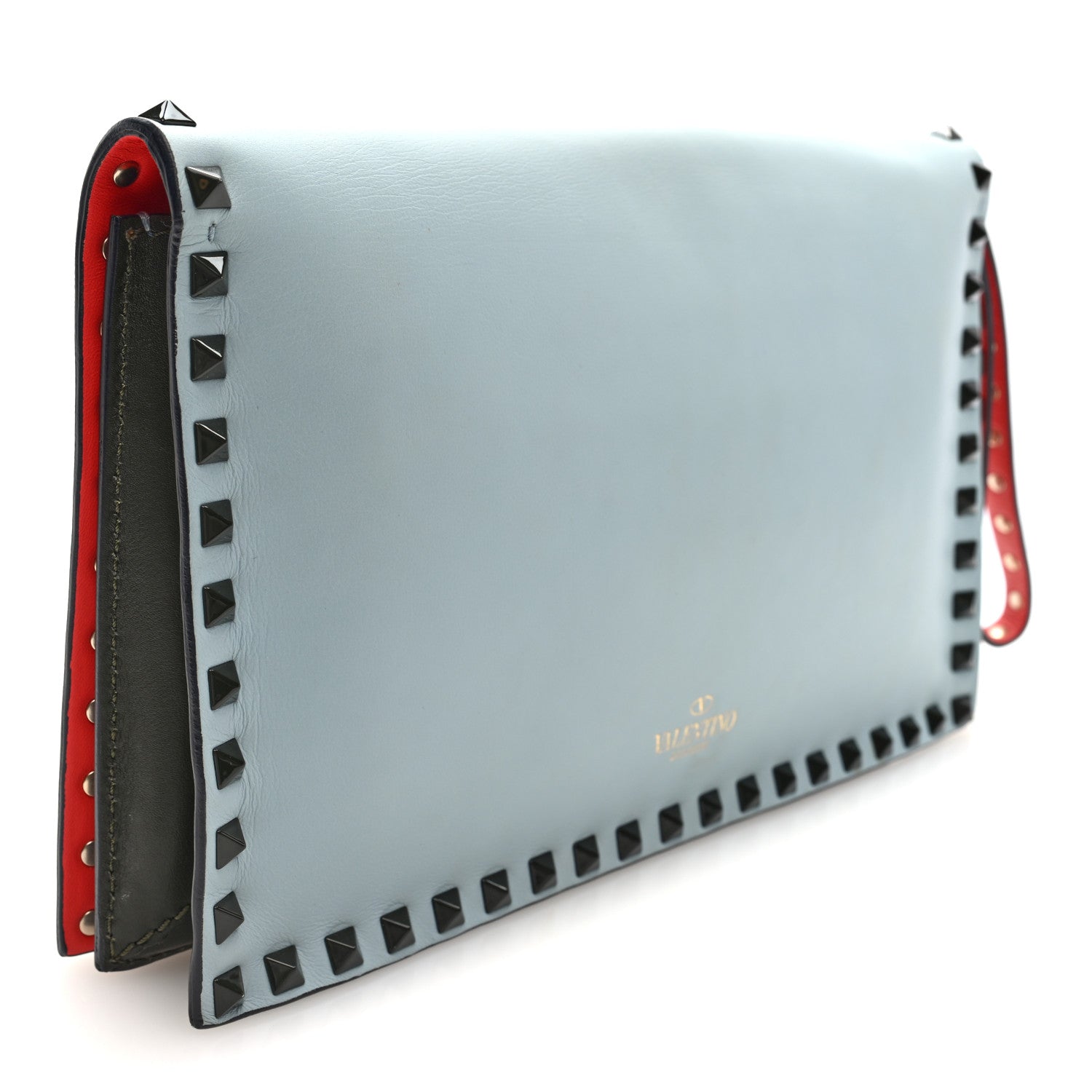 Valentino Garavani Nappa Rockstud Wristlet Clutch Blue Multicolor 3 of 8
