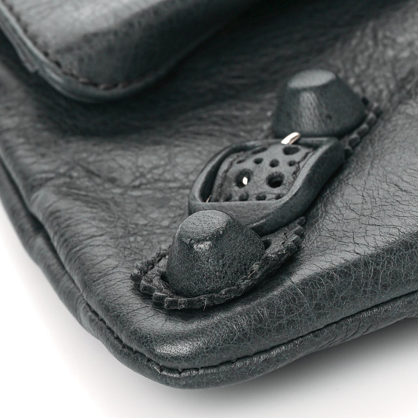 Agneau Giant Brogues Hardware Envelope Clutch Anthracite