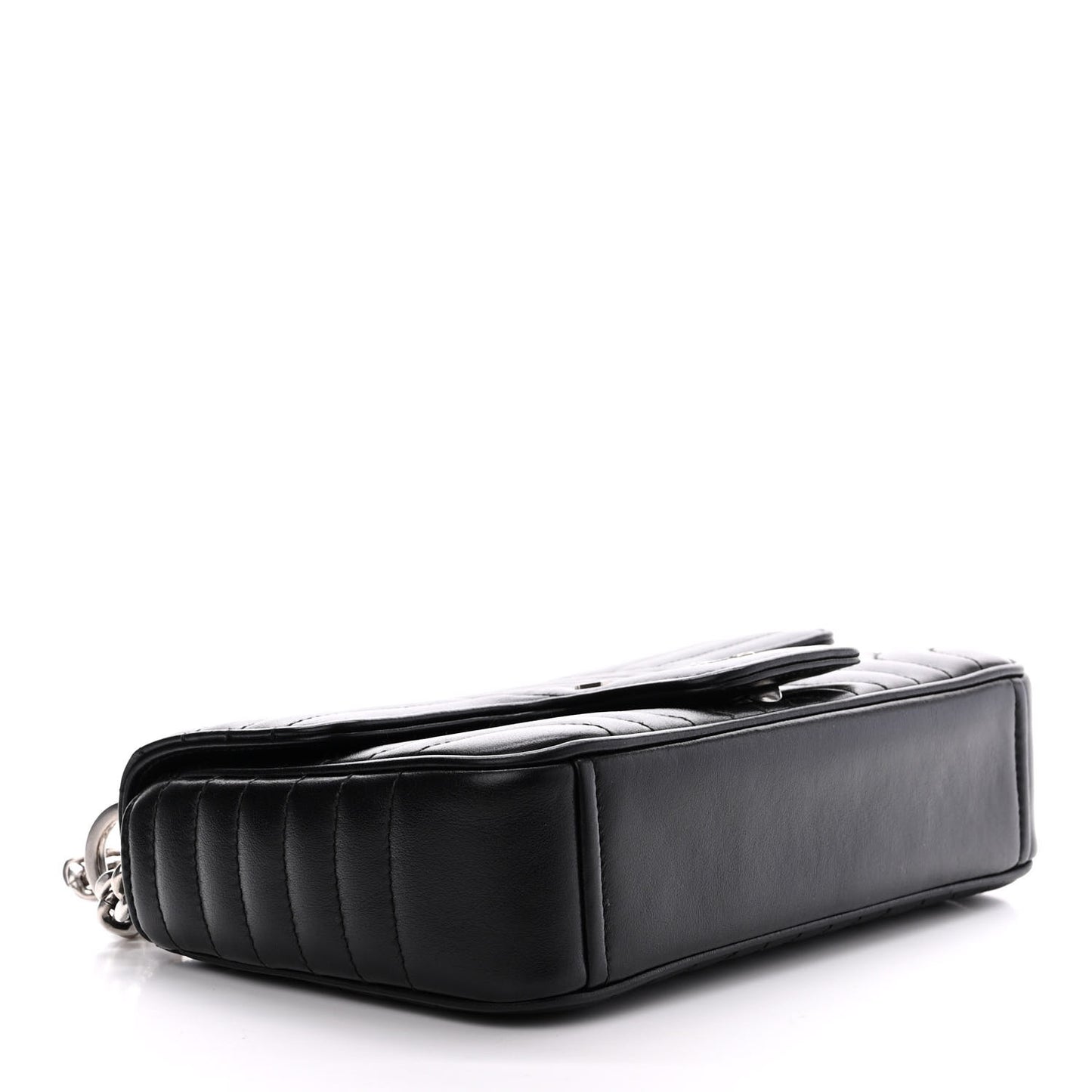 Soft Calfskin Impunture Diagramme Small Chain Flap Shoulder Bag Black