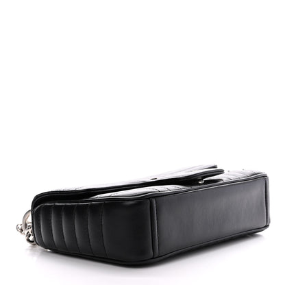 Prada Soft Calfskin Impunture Diagramme Small Chain Flap Shoulder Bag Black 4 of 13