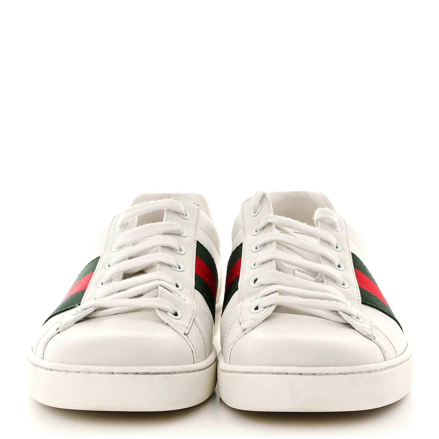Calfskin Crocodile Web Mens Ace Sneakers 10.5 White Green