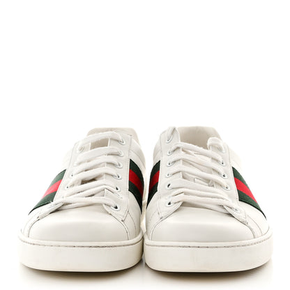 Gucci Calfskin Crocodile Web Mens Ace Sneakers 10.5 White Green 2 of 12