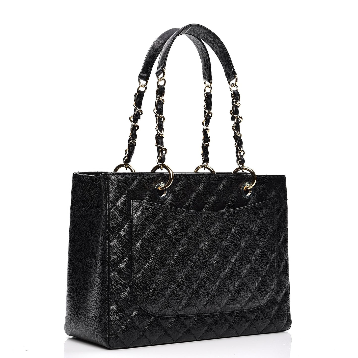 Caviar Quilted Grand Shopping Tote GST Black