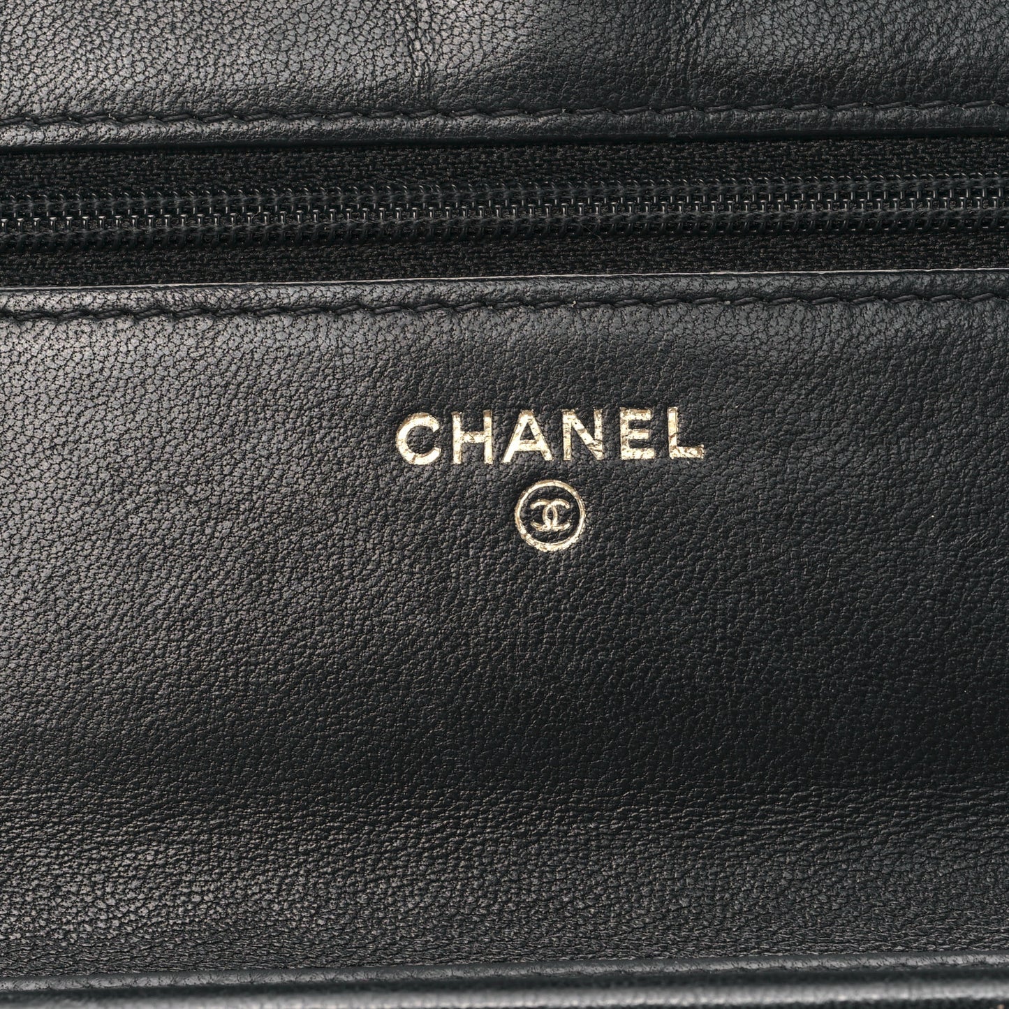 Lambskin Quilted Studded Wallet On Chain WOC Black