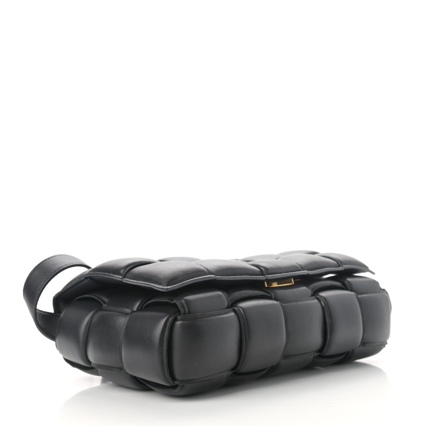 Nappa Maxi Intreccio Padded Cassette Crossbody Bag Black