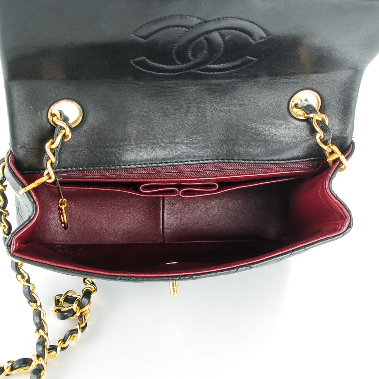 Chanel Lambskin Quilted Mini Square Flap Black 5 of 9