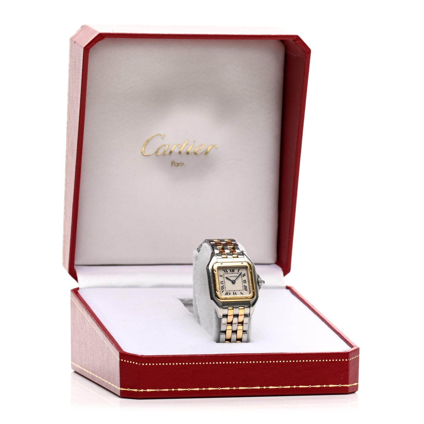 Stainless Steel 18K Yellow Gold 22mm Panthere Quartz Watch
