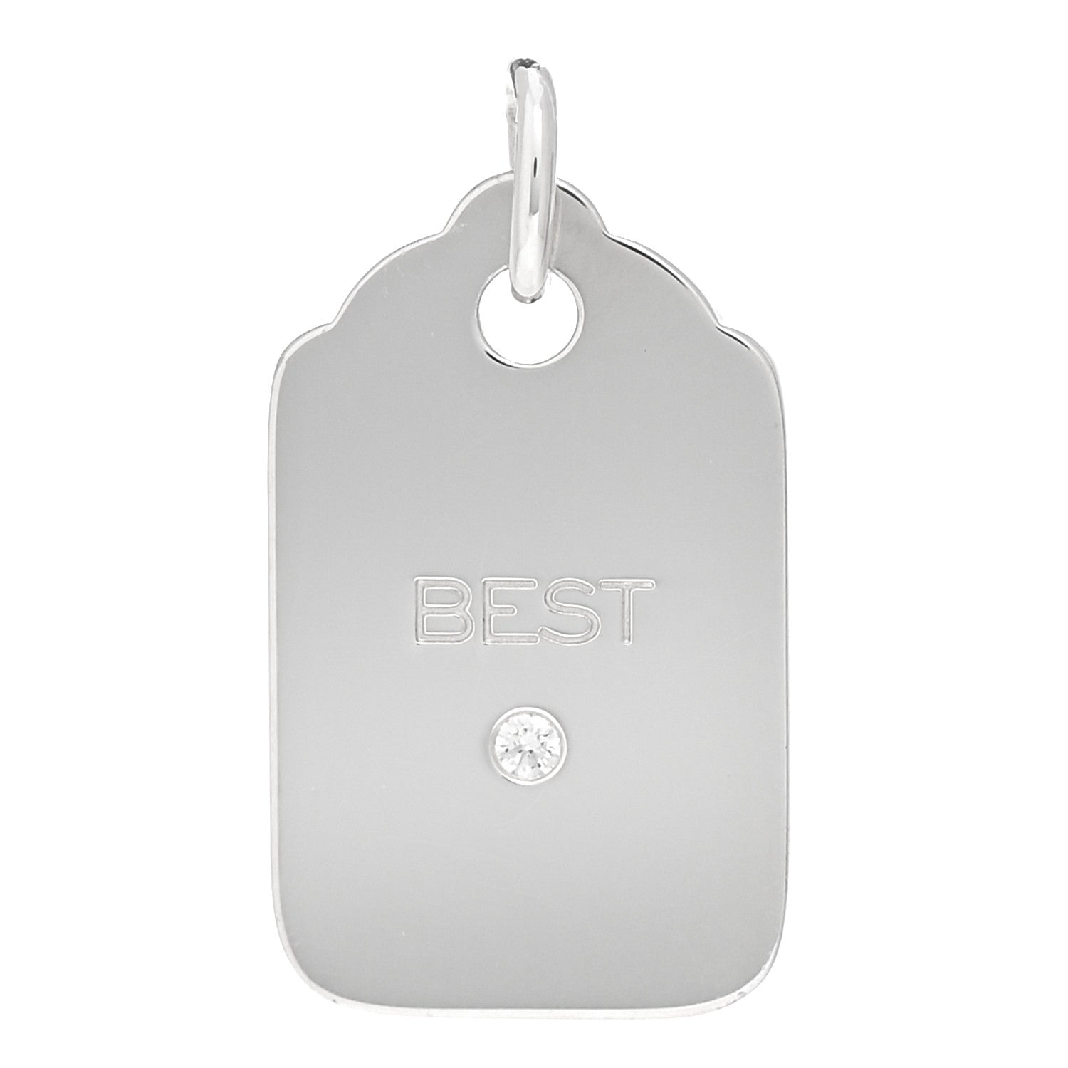 Tiffany Sterling Silver Diamond Best Tag Charm 1 of 3