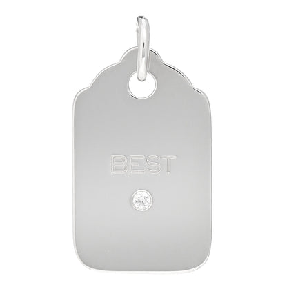 Tiffany Sterling Silver Diamond Best Tag Charm 1 of 3