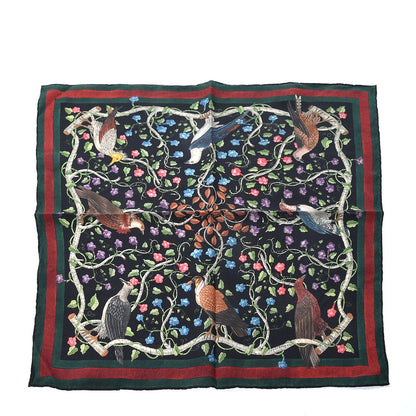 Gucci Silk Floral Condor Square Handkerchief Black 1 of 4