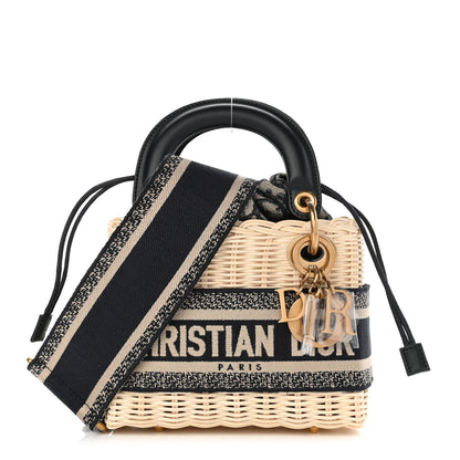 Christian Dior Wicker Oblique Mini Lady Dior Bag Blue 1 of 11