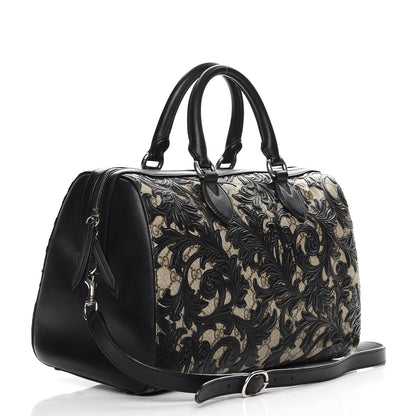 Gucci GG Supreme Monogram Arabesque Medium Boston Black 4 of 11
