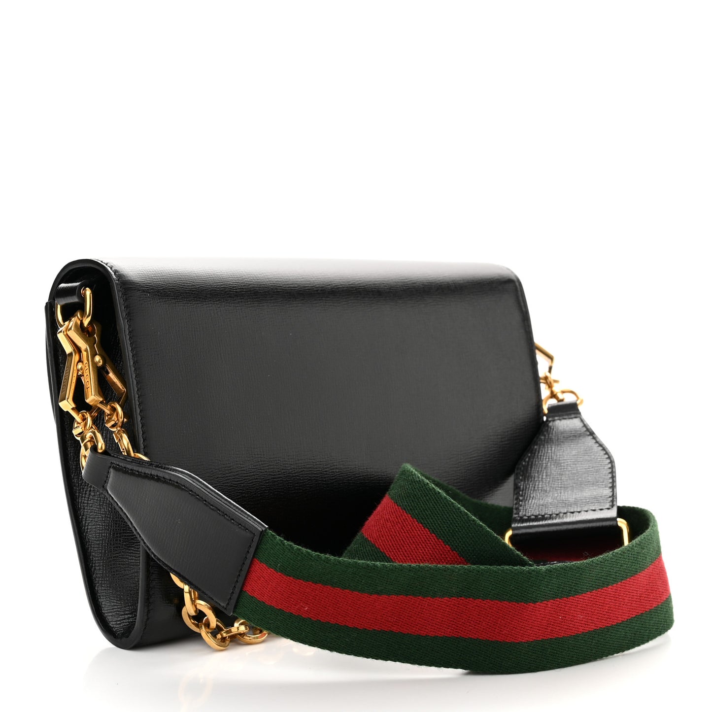 Azalea Calfskin Web Small Horsebit 1955 Crossbody Bag Black