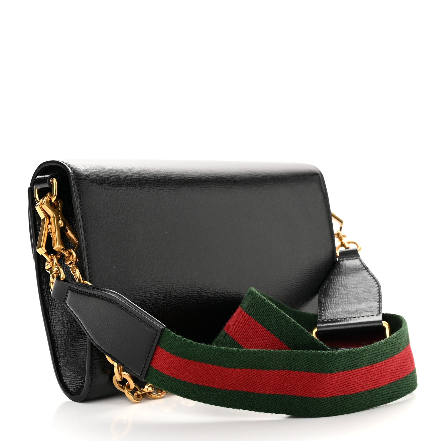 Gucci Azalea Calfskin Web Small Horsebit 1955 Crossbody Bag Black 3 of 11