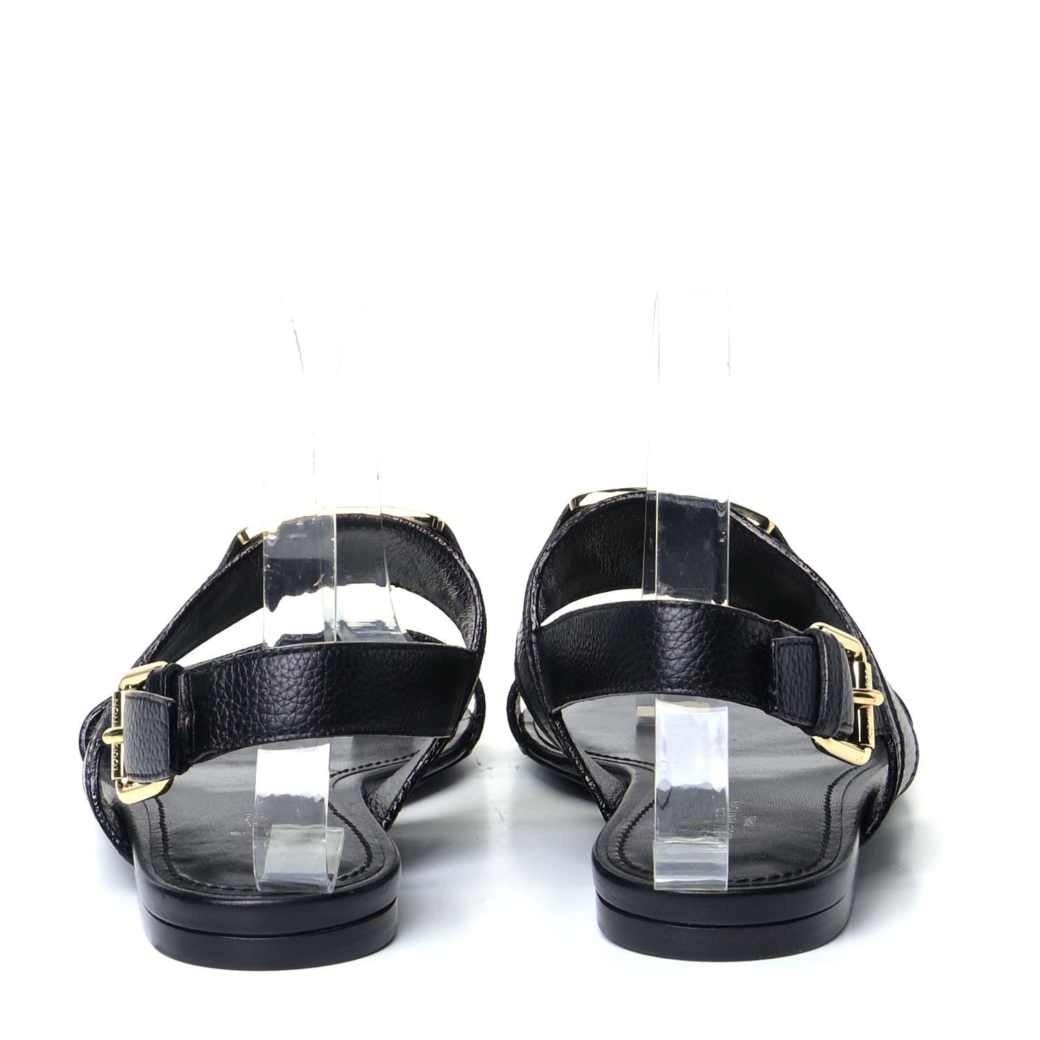 Louis Vuitton Grained Calfskin Horizon Flat Sandals 38 Black 4 of 9
