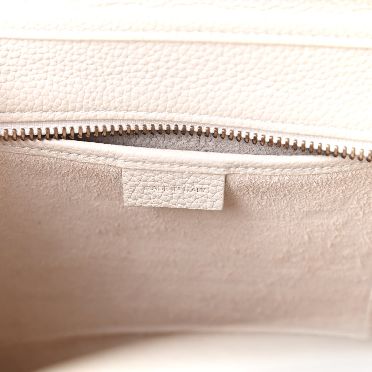 Drummed Calfskin Nano Luggage Ivory