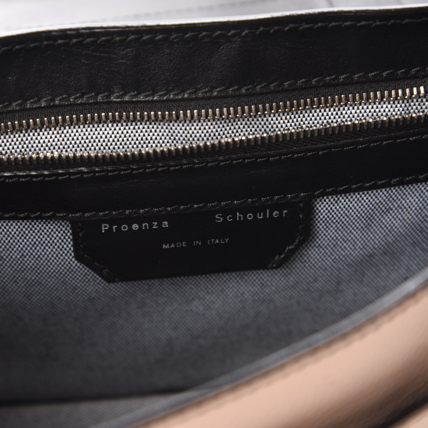 Grained Calfskin Medium Contrast Stitch PS1 Satchel Sand