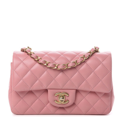 Chanel Lambskin Quilted Mini Rectangular Flap Pink 1 of 12