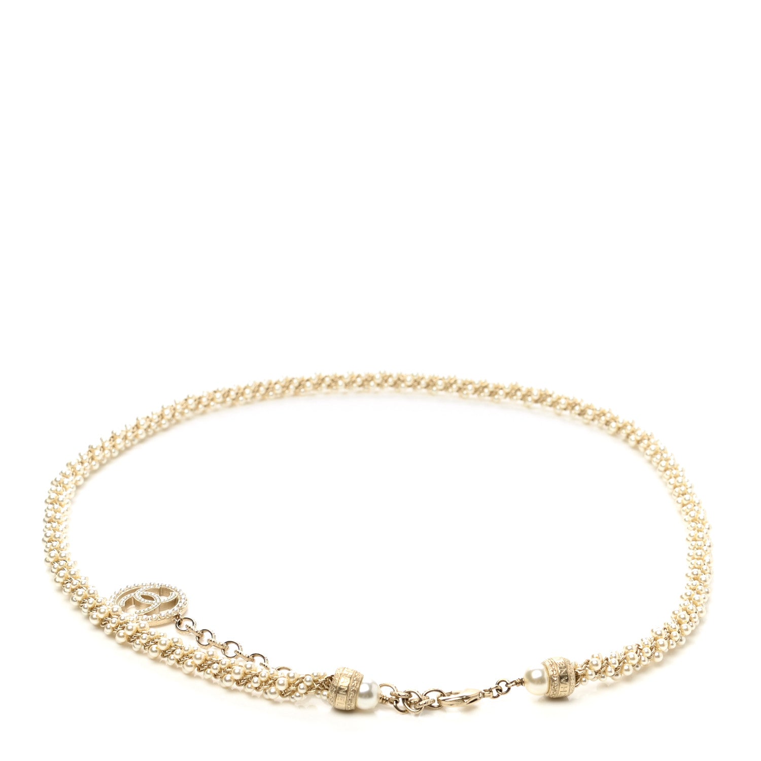 Chanel Pearl CC Trimmings Fancy Belt 80 32 Pearly White 2 of 4