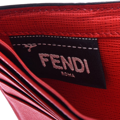 Fendi Vitello Elite Monster Eyes Inlay Bi-Fold Wallet Black Giallo Rosso 7 of 9