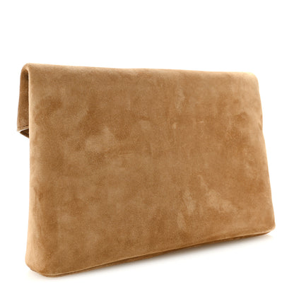 Saint Laurent Suede Large Cassandre Envelope Pouch Golden Leaf 3 of 8