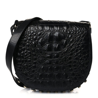 Alexander Wang Calfskin Crocodile Embossed Small Lia Sling Black Pale Gold Hardware 1 of 13