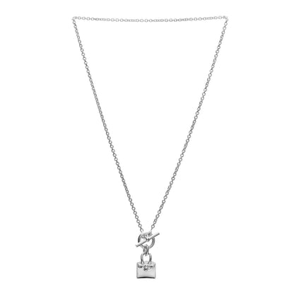 Hermes Sterling Silver Birkin Amulette Pendant Necklace 3 of 6