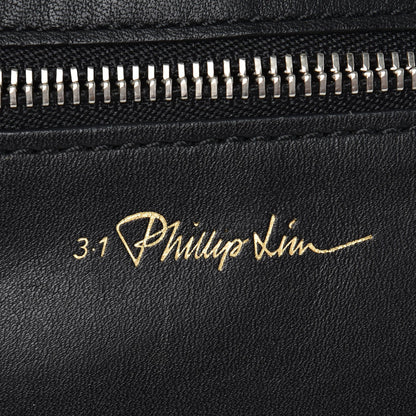3.1 Phillip Lim 3.1 Smooth Calfskin Bi-Color Small Soleil Bucket Bag Off White Black 7 of 10