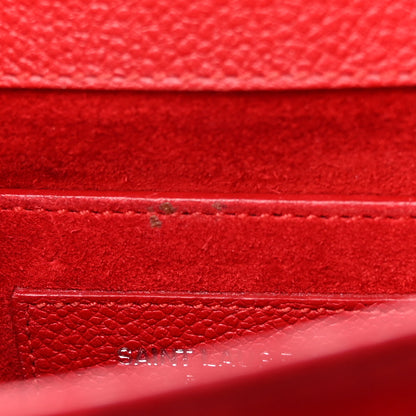 Saint Laurent Grained Calfskin Medium Monogram Sunset Satchel Red 7 of 13