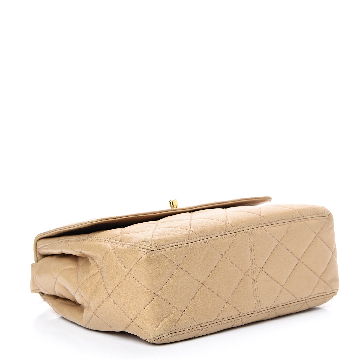 Chanel Lambskin Quilted Flap Shoulder Bag Beige 3 of 14