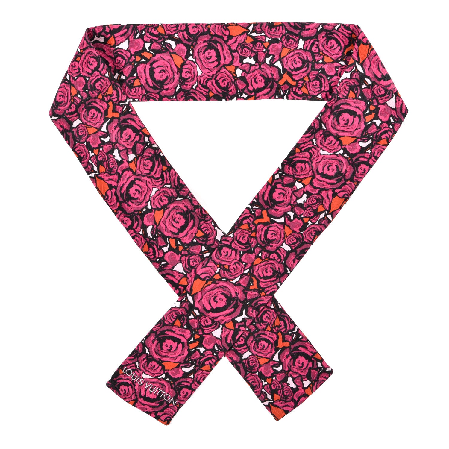 Louis Vuitton Silk Rock'n'Roses Bandeau Berry 1 of 6