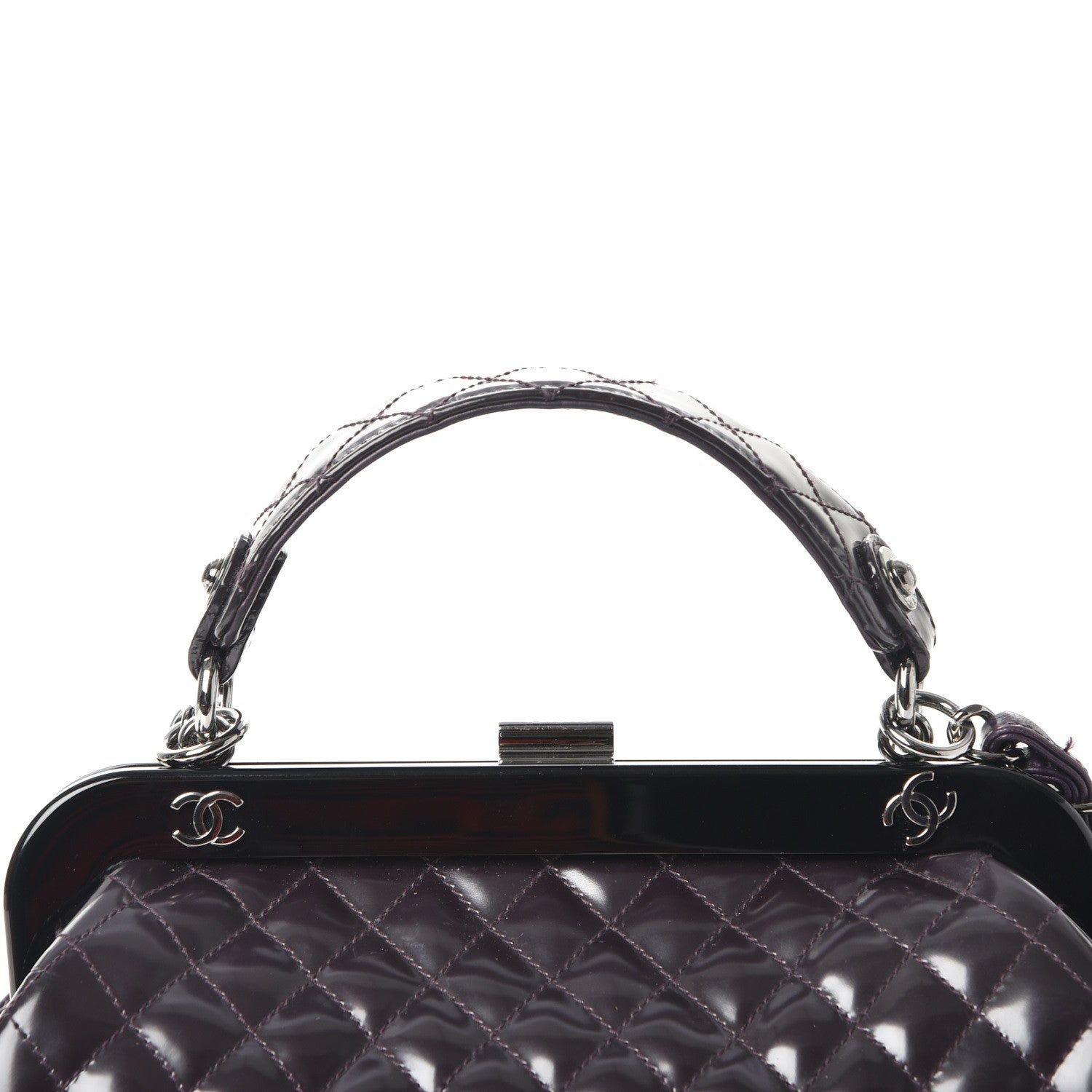 Chanel Glazed Calfskin Quilted Mademoiselle Small Frame Bag Purple 9 of 9