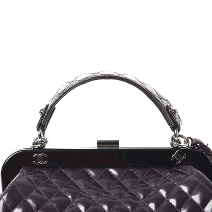 Chanel Glazed Calfskin Quilted Mademoiselle Small Frame Bag Purple 9 of 9