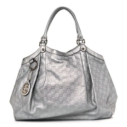 Gucci Guccissima Large Sukey Tote Silver 1 of 18
