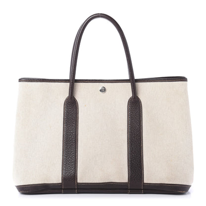 Hermes Toile Buffle Gala Garden Party Tote 36 MM Marron Fonce 1 of 13