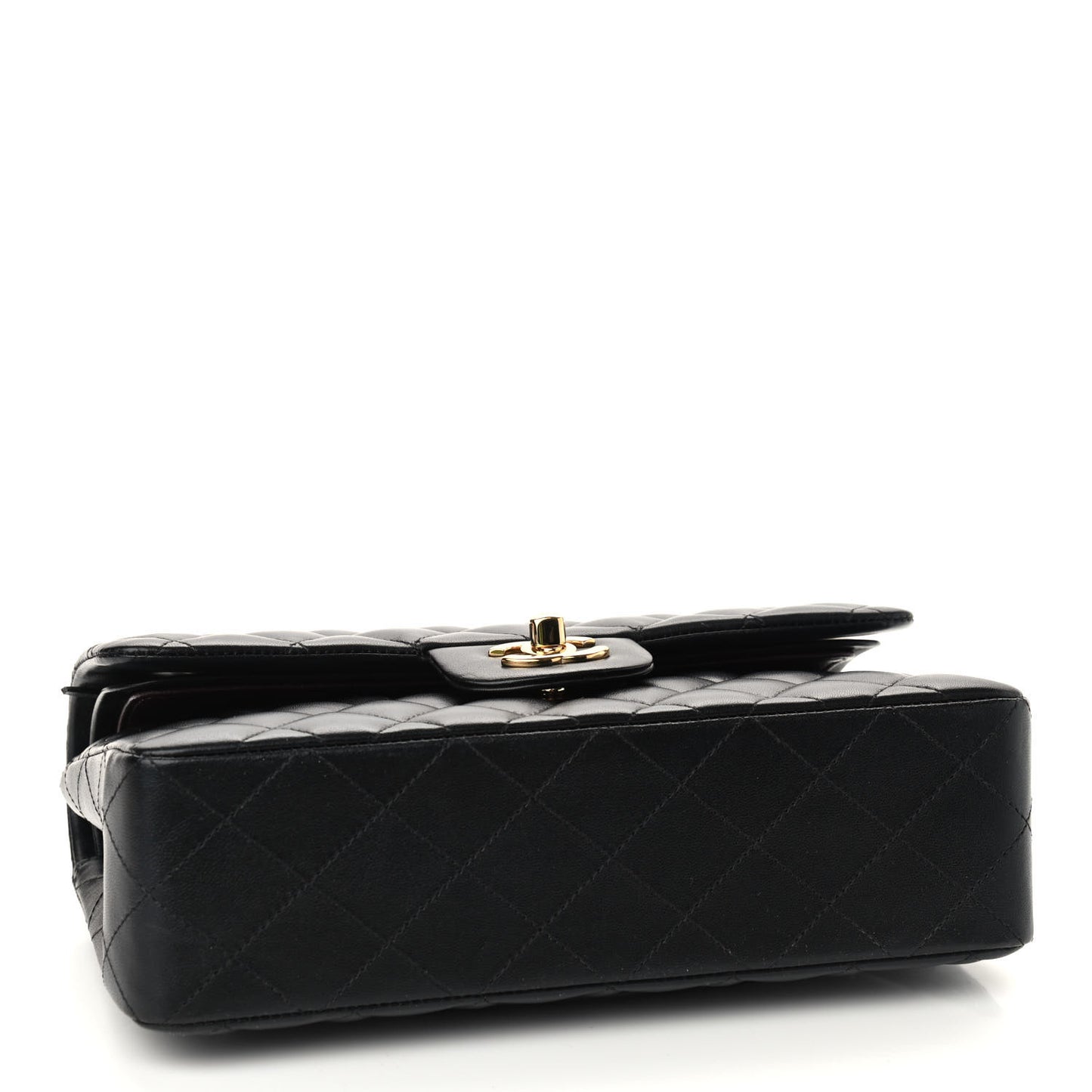 Lambskin Quilted Small Double Flap Black