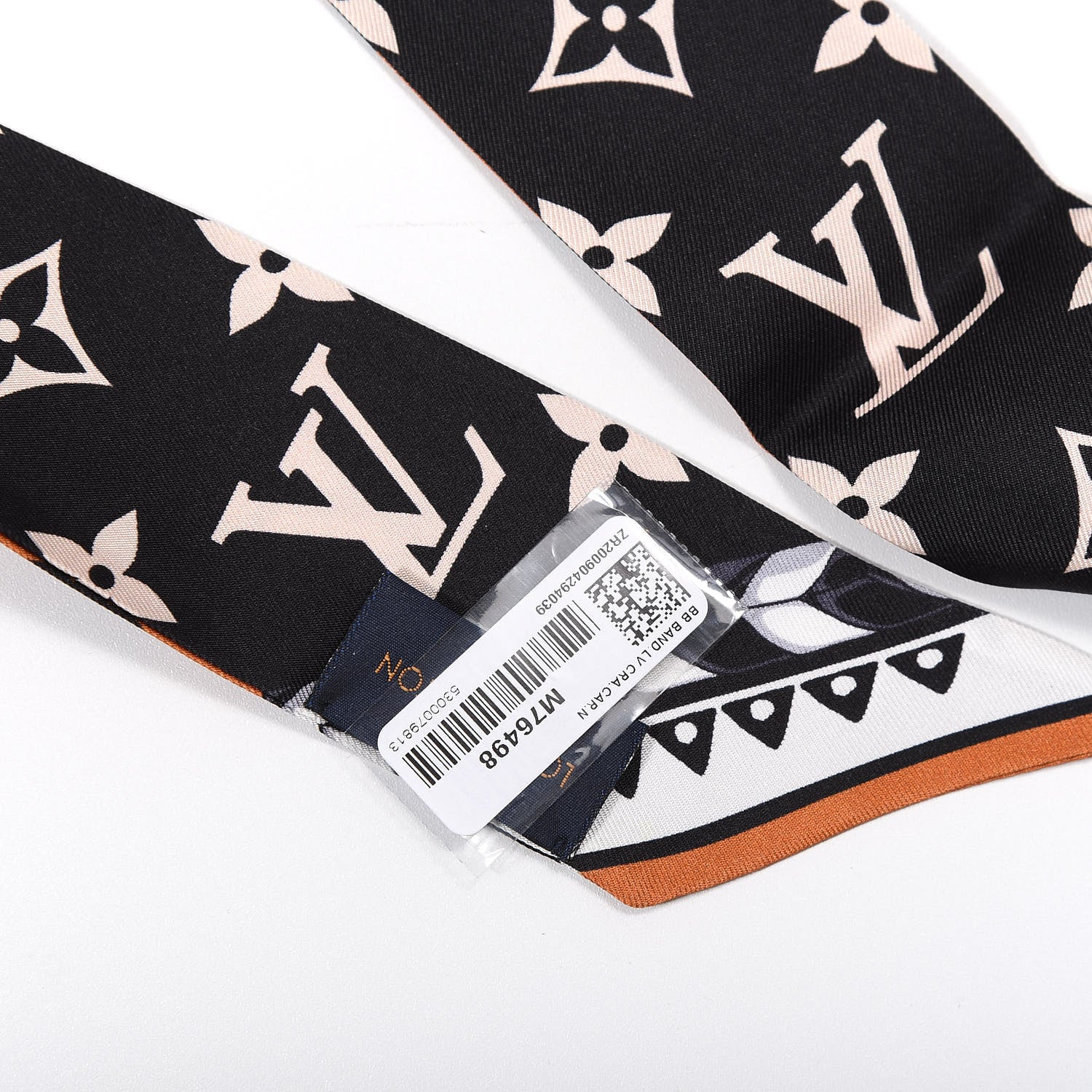 Louis Vuitton Silk Monogram LV Crafty Bi Color BB Bandeau Caramel Black 3 of 3