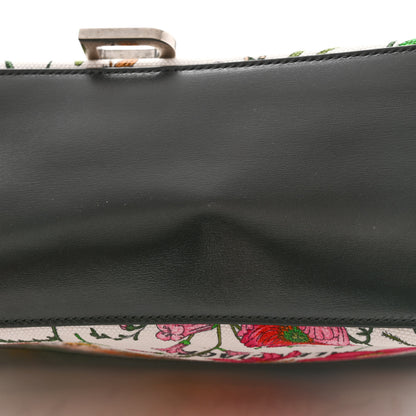 Balenciaga X GUCCI Canvas Boarded Pluton Calfskin Flora Logo Print Medium Hourglass Top Handle Bag White Multicolor Black 11 of 11
