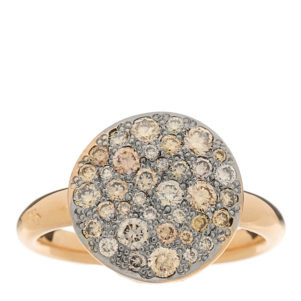 18K Rose Gold Diamond Round Sabbia Ring 52 6