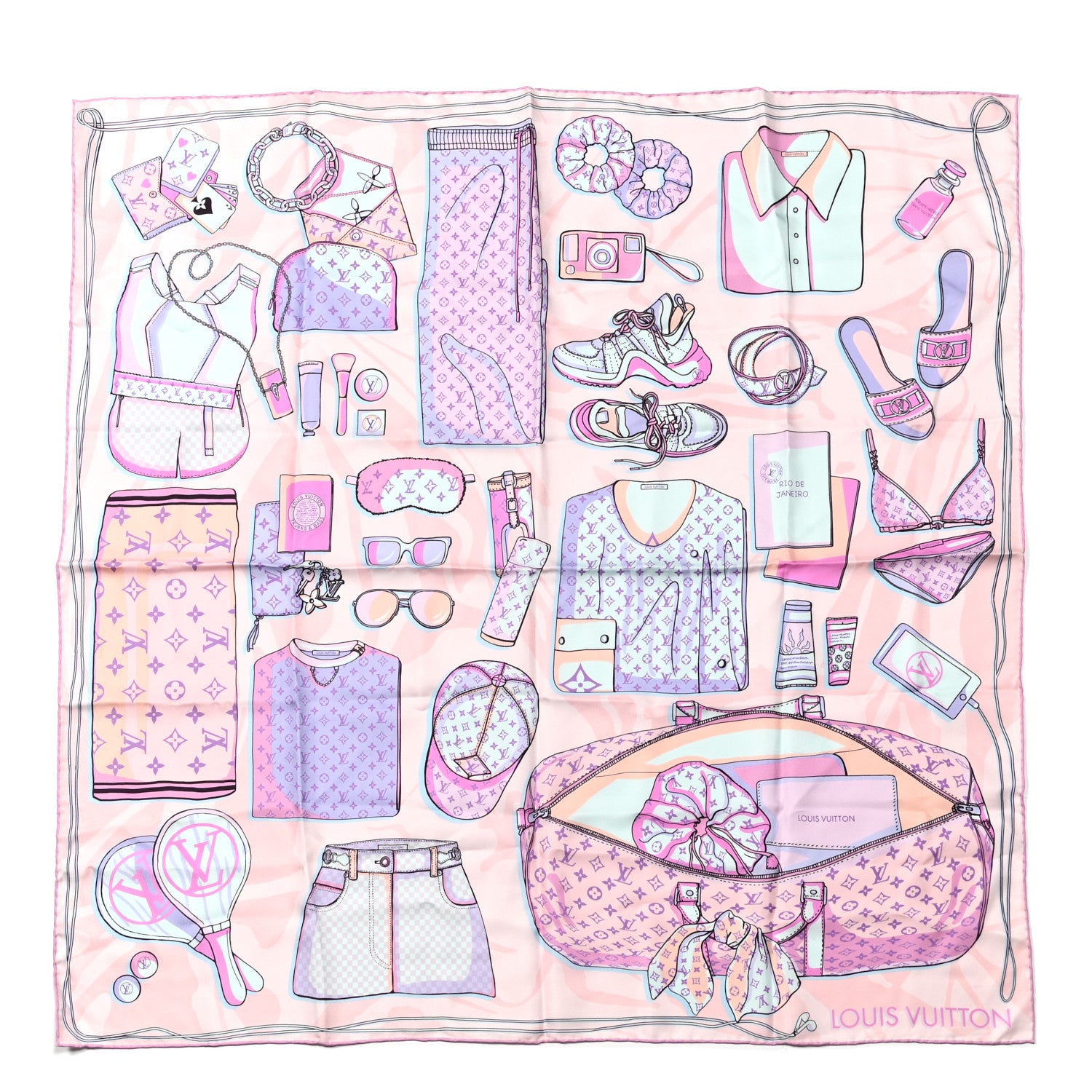 Louis Vuitton Silk Kit Square 90 Scarf Sunrise Pastel 1 of 3