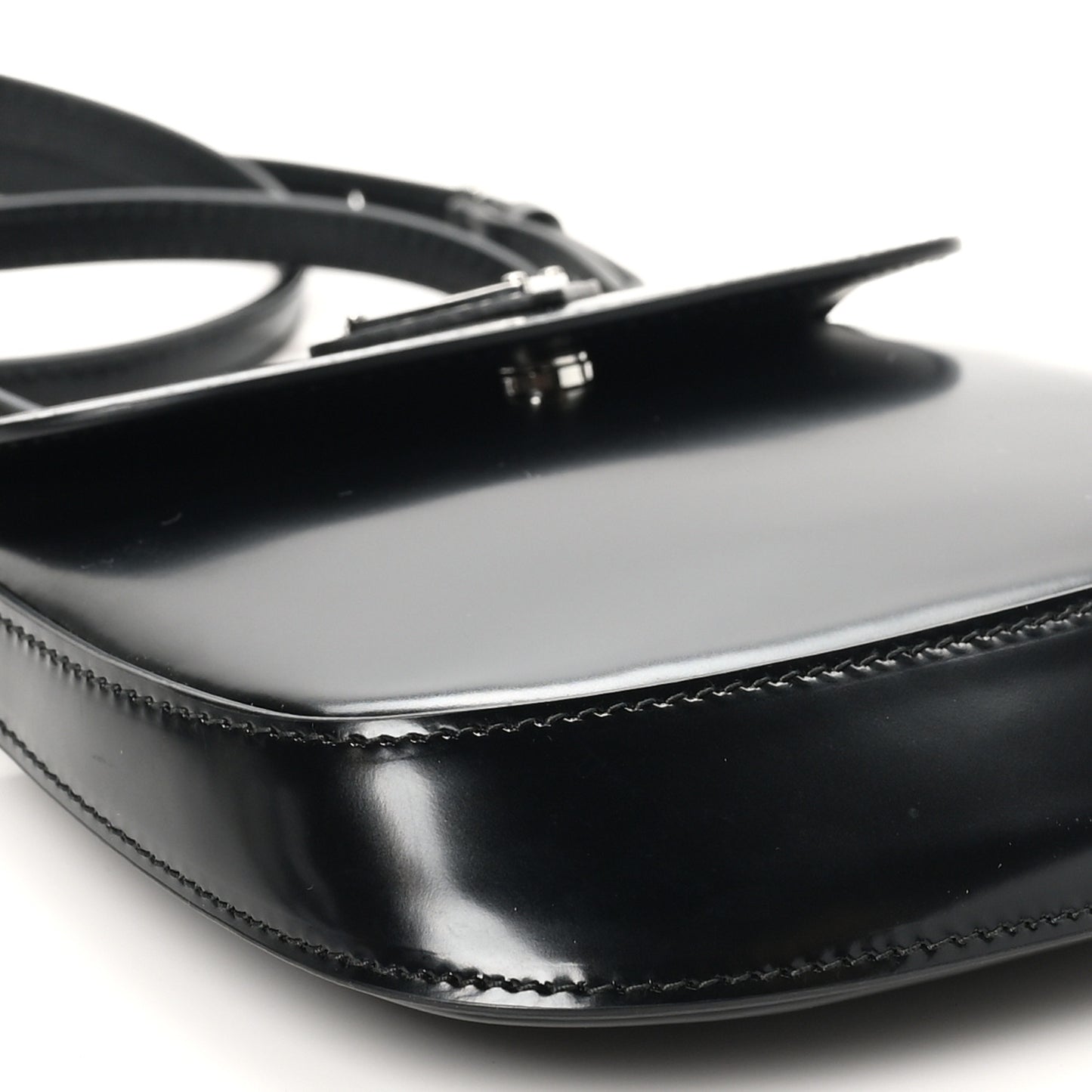 Spazzolato Mini Cleo Flap Adjustable Strap Shoulder Bag Black