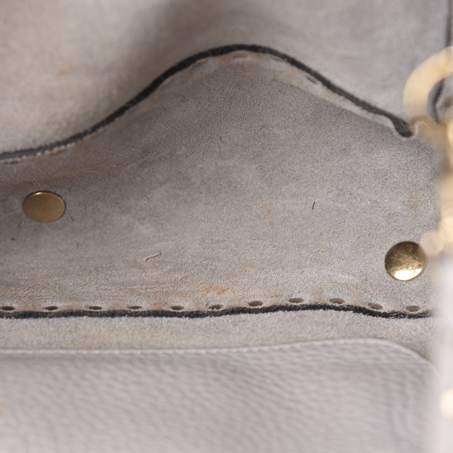 Valentino Garavani Pebbled Calfskin Medium Rockstud Tote Pastel Grey 8 of 11