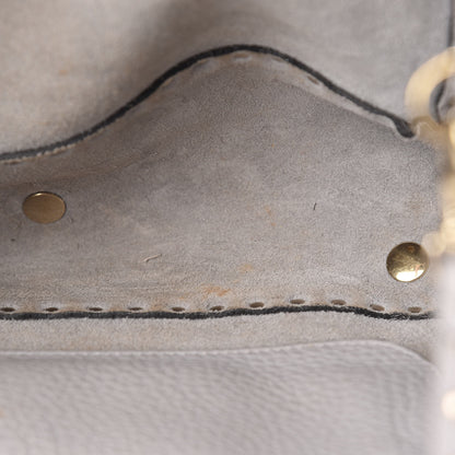 Valentino Garavani Pebbled Calfskin Medium Rockstud Tote Pastel Grey 8 of 11