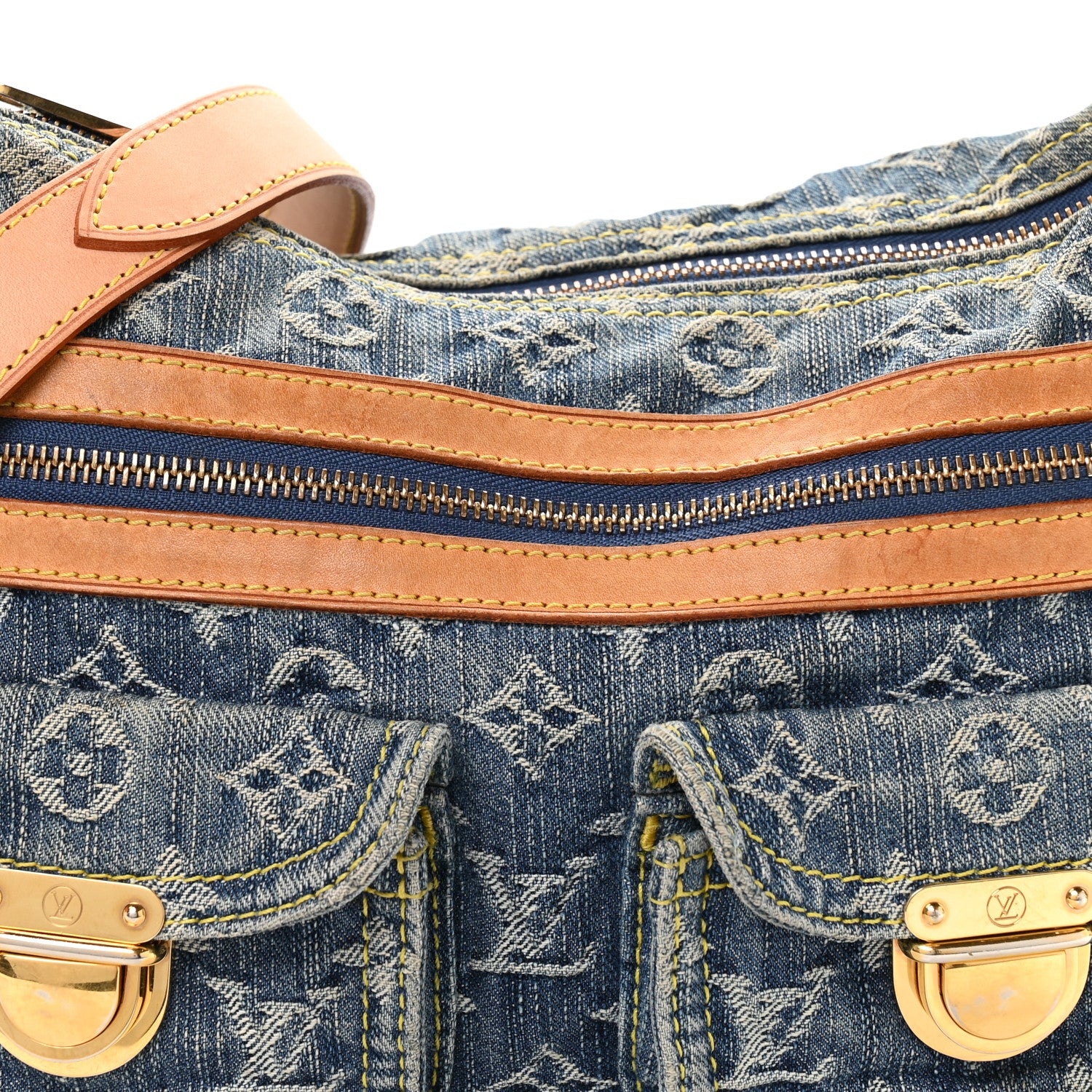 Louis Vuitton Monogram Denim Baggy PM Blue 7 of 12