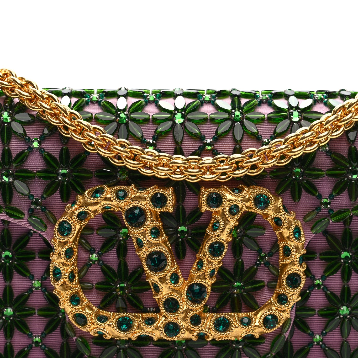 Valentino Garavani Fabric Crystal Embroidered Vlogo Small Loco Shoulder Bag Multicolor 7 of 9