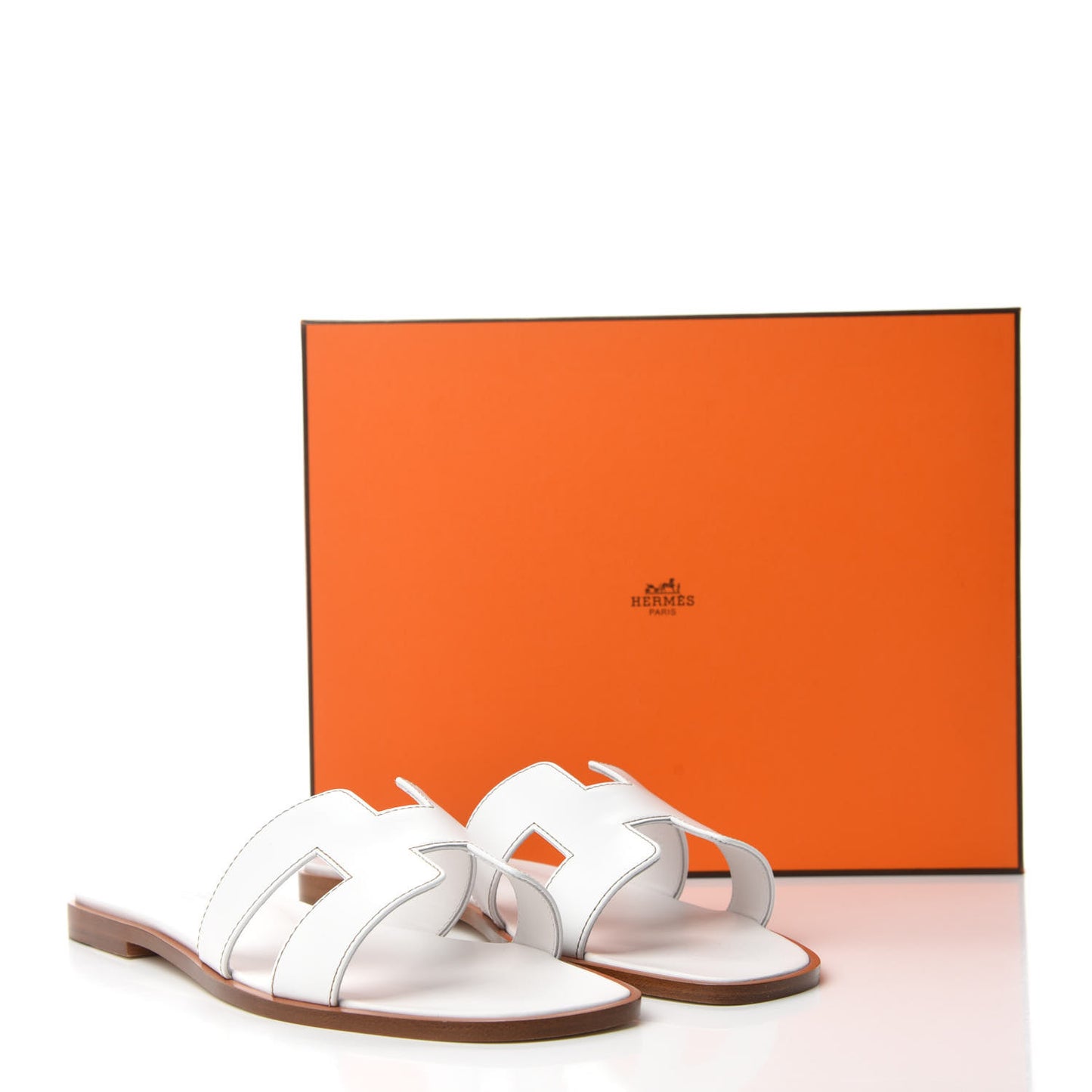Box Calfskin Oran Sandals 40 White