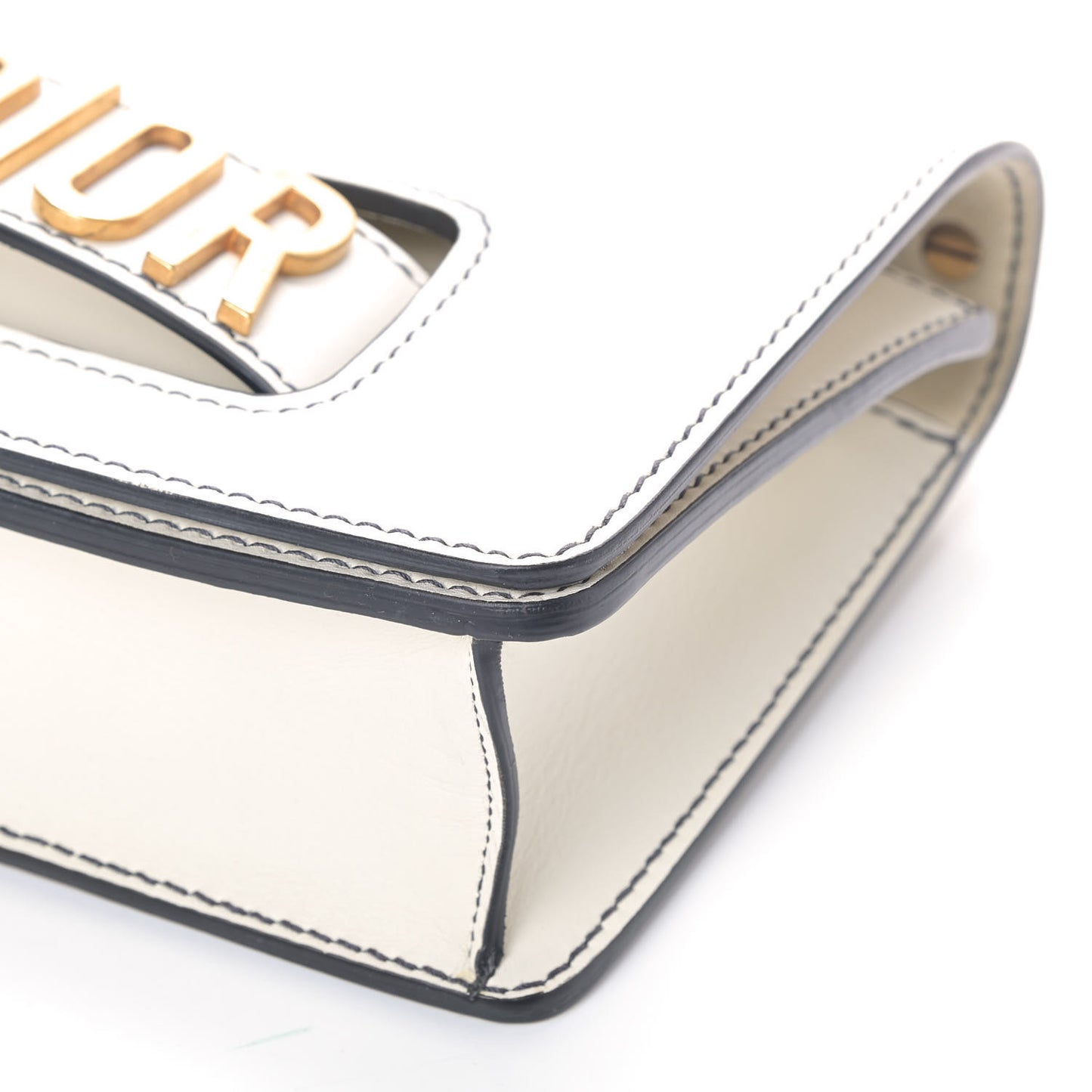 Calfskin J'Adior Chain Flap Bag Off White