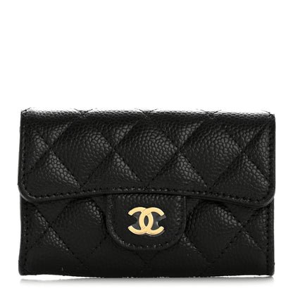 Chanel Caviar Quilted Flap Card Holder Wallet Black 1 of 8