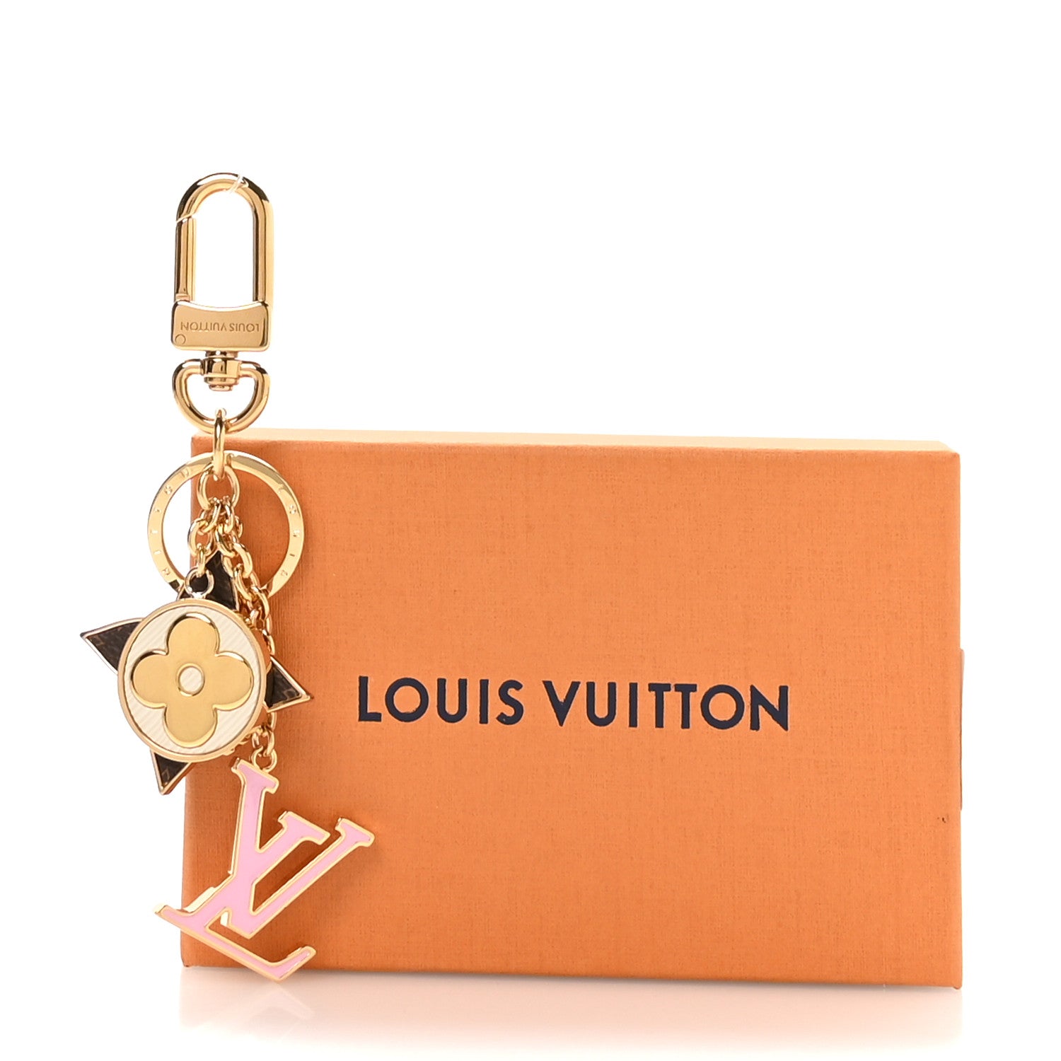 Louis Vuitton Metal Monogram Epi Spring Street Bag Charm Key Holder Gold 4 of 4