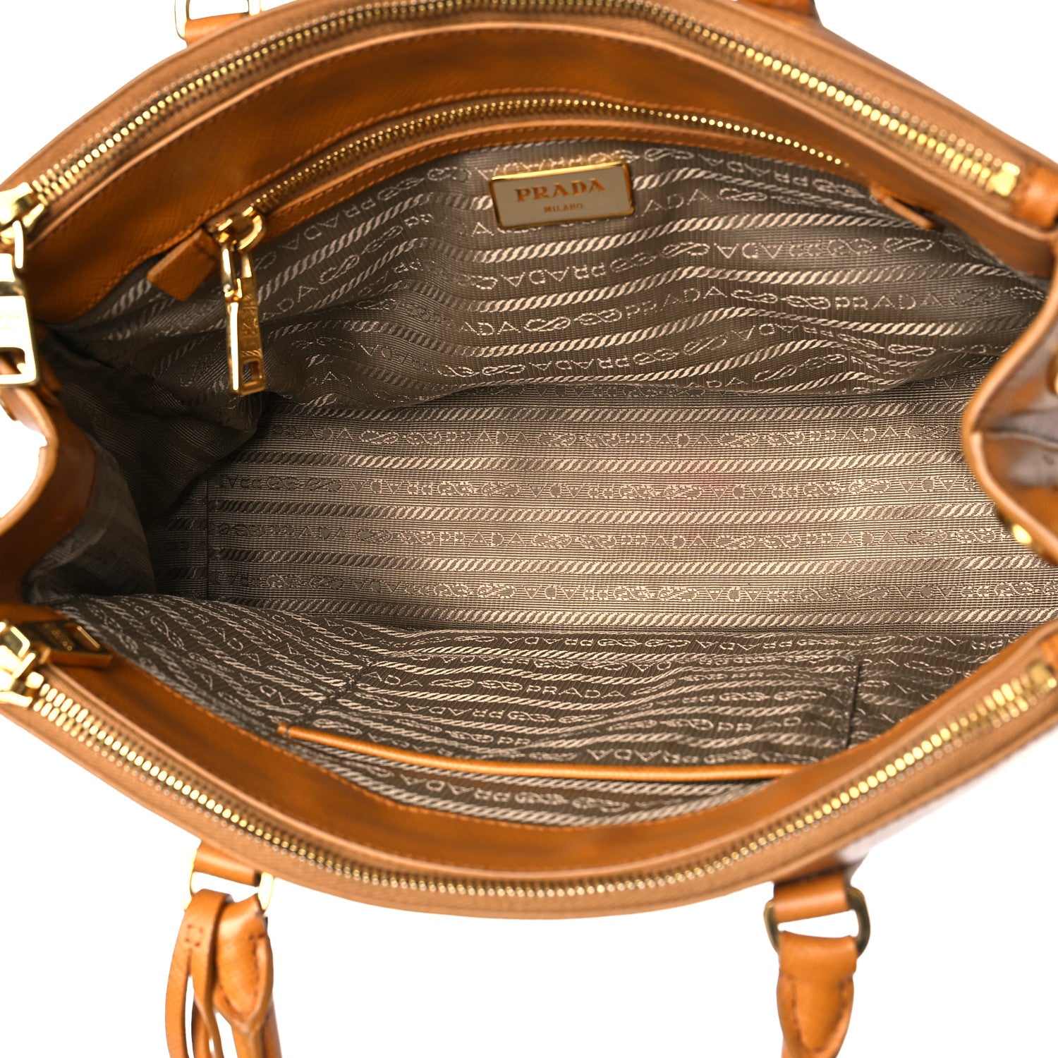 Prada Saffiano Small Galleria Double Zip Tote Cannella 5 of 10